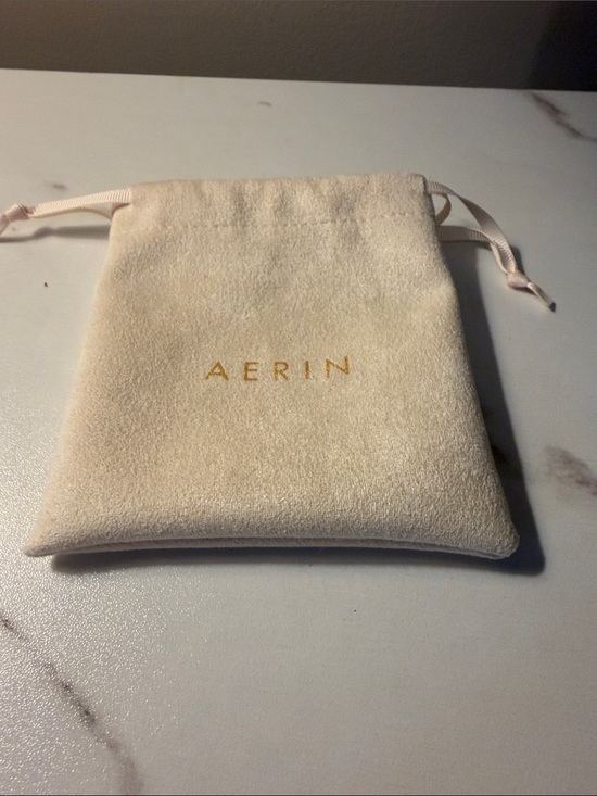 Aerin Accessories - Aerin Cream‎ Velvet Drawstring Pouch with Gold Logo